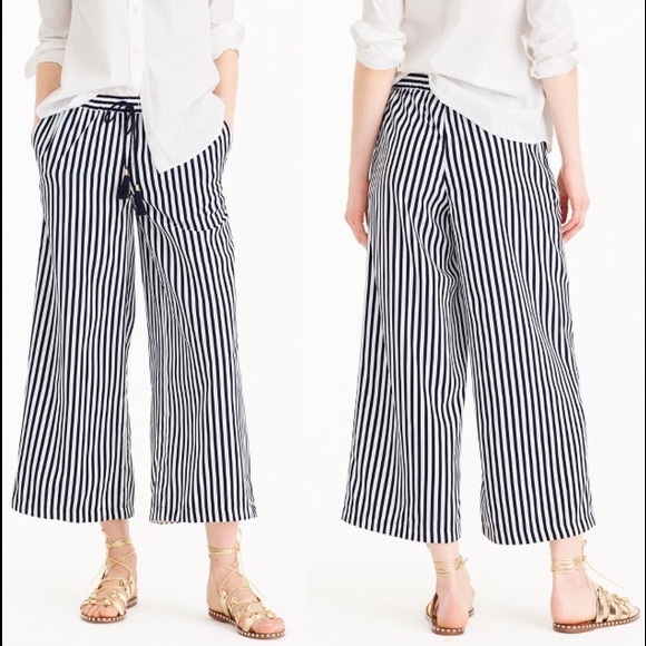 J.CREW Striped Drawstring Pants - Size S - Picture 1 of 9